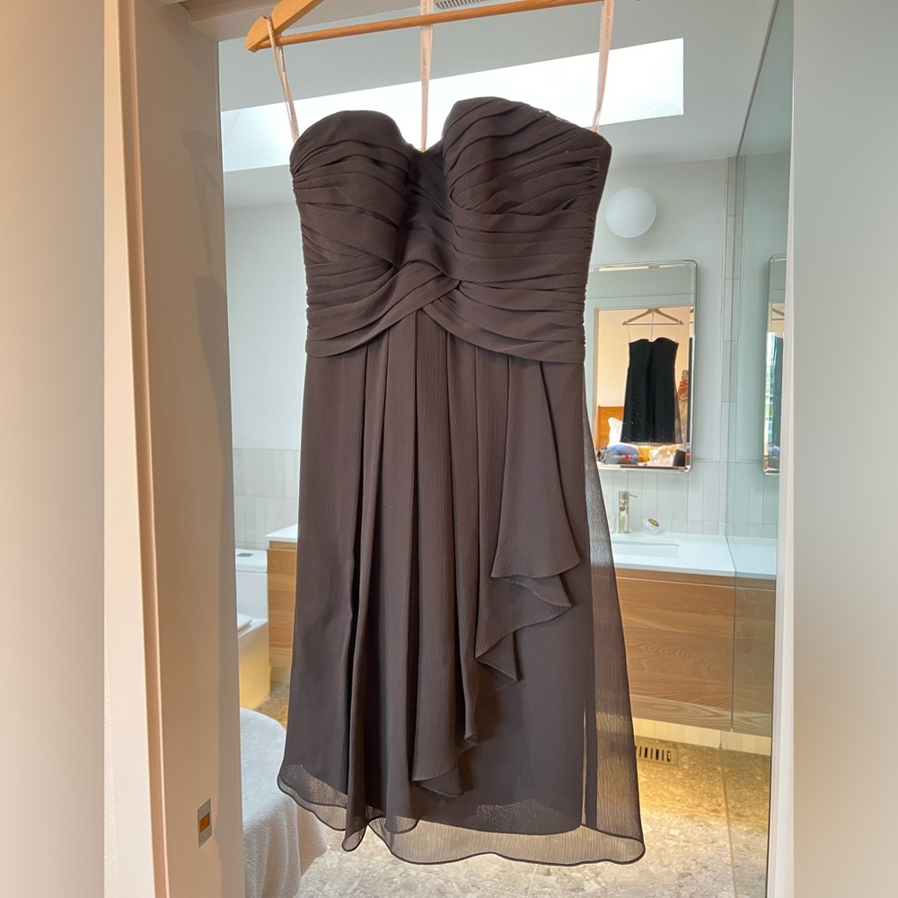 Black strapless formal dress. Short, size 4. David’s Bridal Bridesmaid dress.
